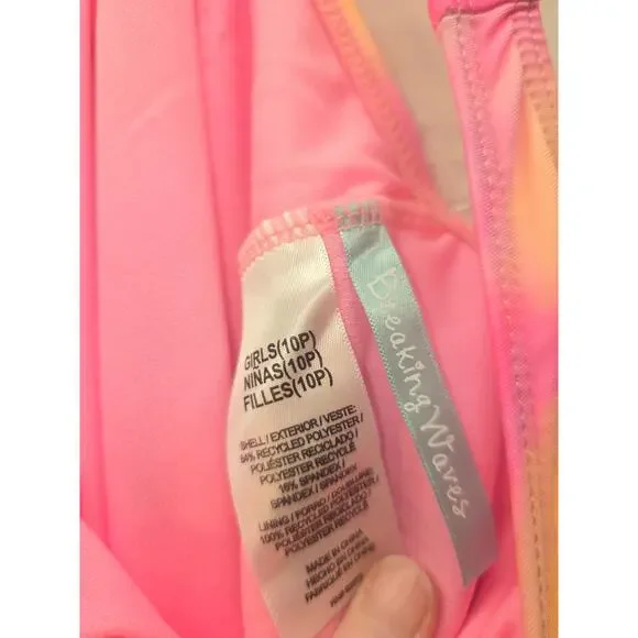 Breaking Waves Girls Size 10 One Piece Swimsuit Rainbow Swim BathingSuit 7316 - Picture 4 of 6